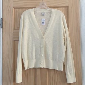 J Crew slub cotton cardigan sweater NWT LARGE